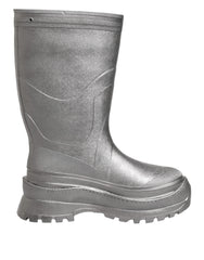 Dolce & Gabbana Metallic Silver Pull On Rain Boots Shoes - EU42/US9 - Boots