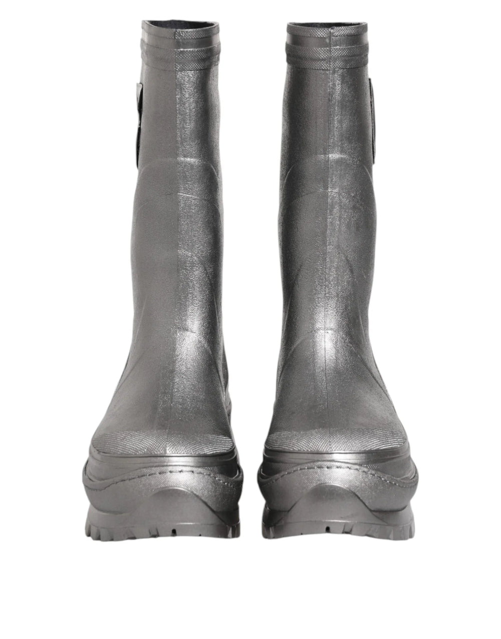 Dolce & Gabbana Metallic Silver Pull On Rain Boots Shoes - EU42/US9 - Boots