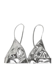 Dolce & Gabbana Silberfarbener Metallic Bustier Crop Top - IT40|S