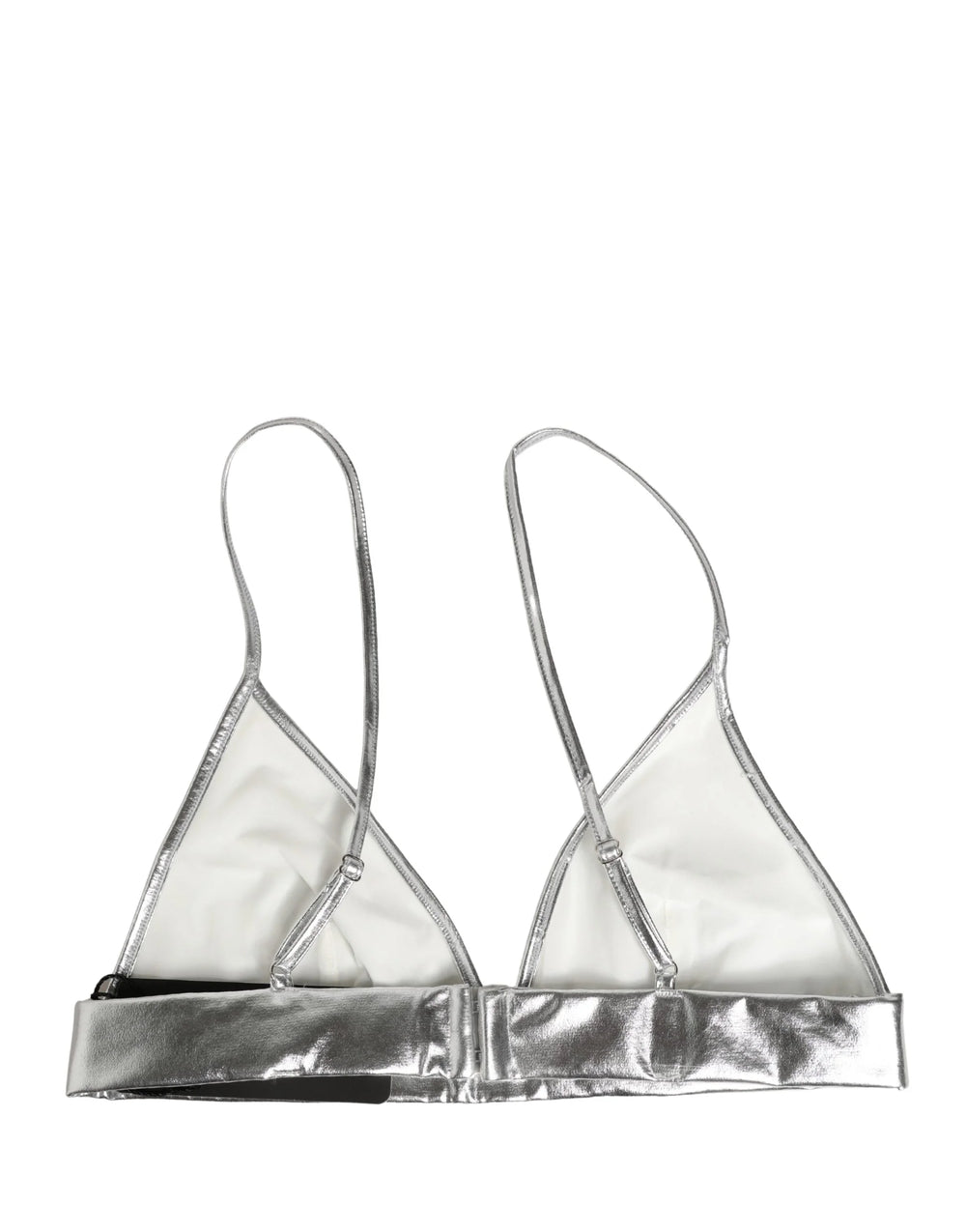 Dolce & Gabbana Silberfarbener Metallic Bustier Crop Top - IT40|S