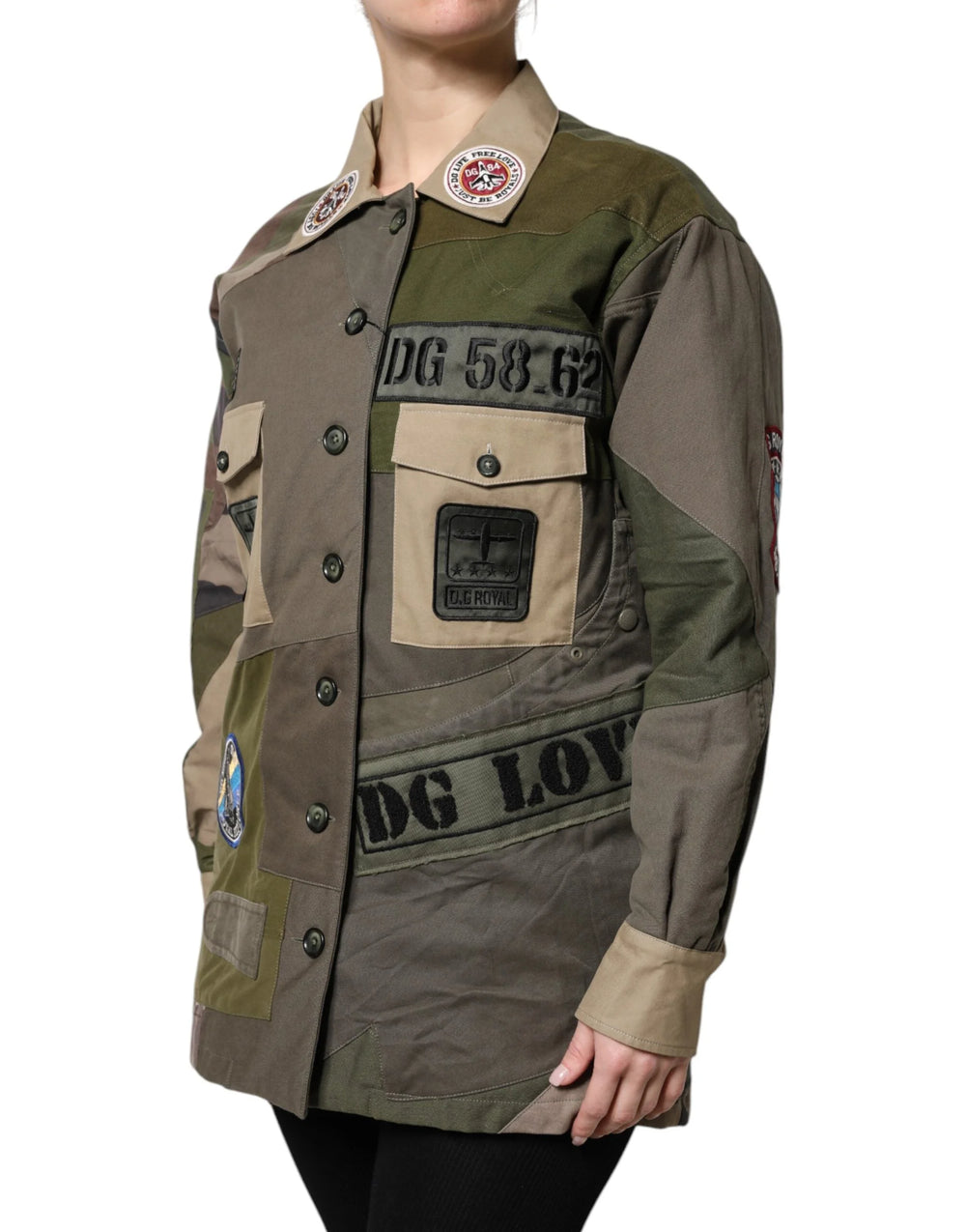 Dolce & Gabbana Military Green Cotton Button Down Jacket - Coats & Jackets