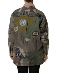 Dolce & Gabbana Military Green Cotton Button Down Jacket - Coats & Jackets