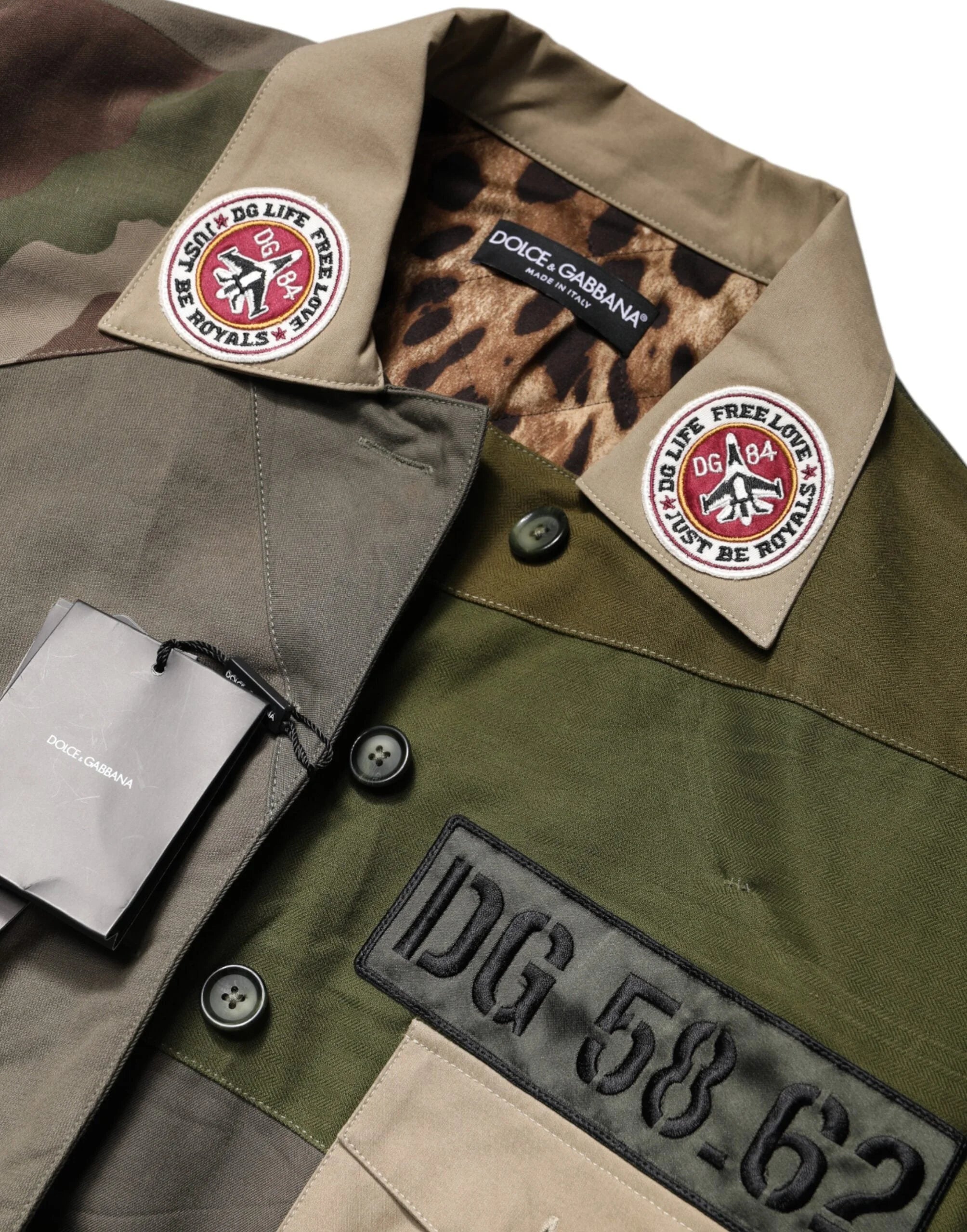 Dolce & Gabbana Military Green Cotton Button Down Jacket - Coats & Jackets