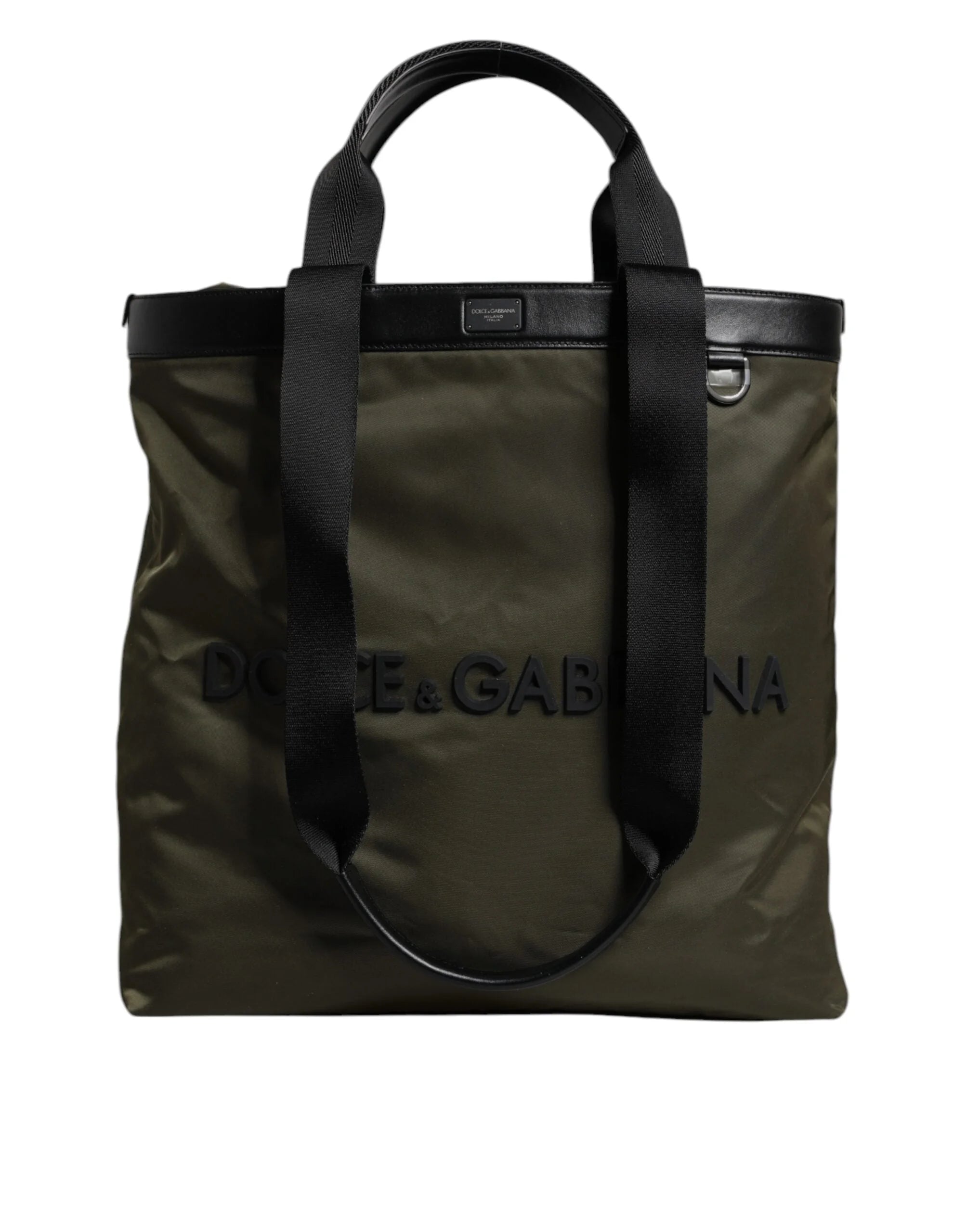 Dolce & Gabbana Military Green Nylon Shoulder Strap Tote Bag - Tote Bags