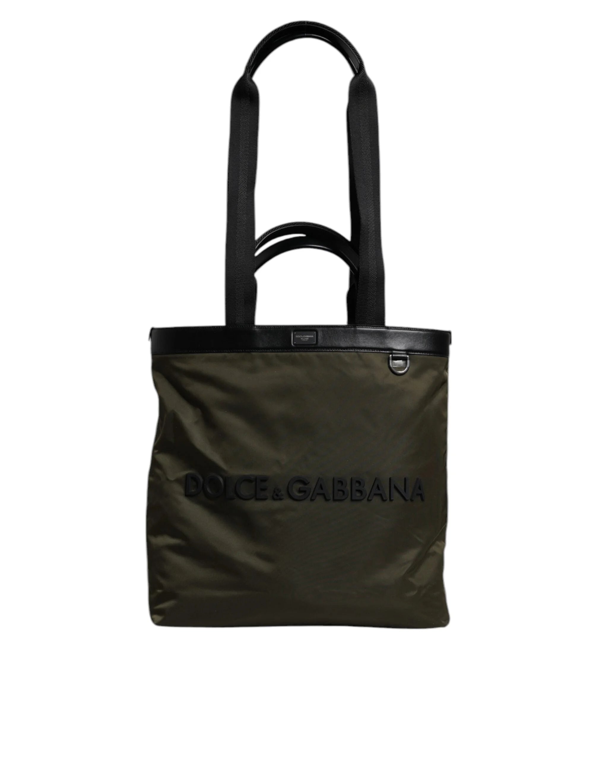 Dolce & Gabbana Military Green Nylon Shoulder Strap Tote Bag - Tote Bags