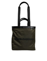 Dolce & Gabbana Military Green Nylon Shoulder Strap Tote Bag - Tote Bags