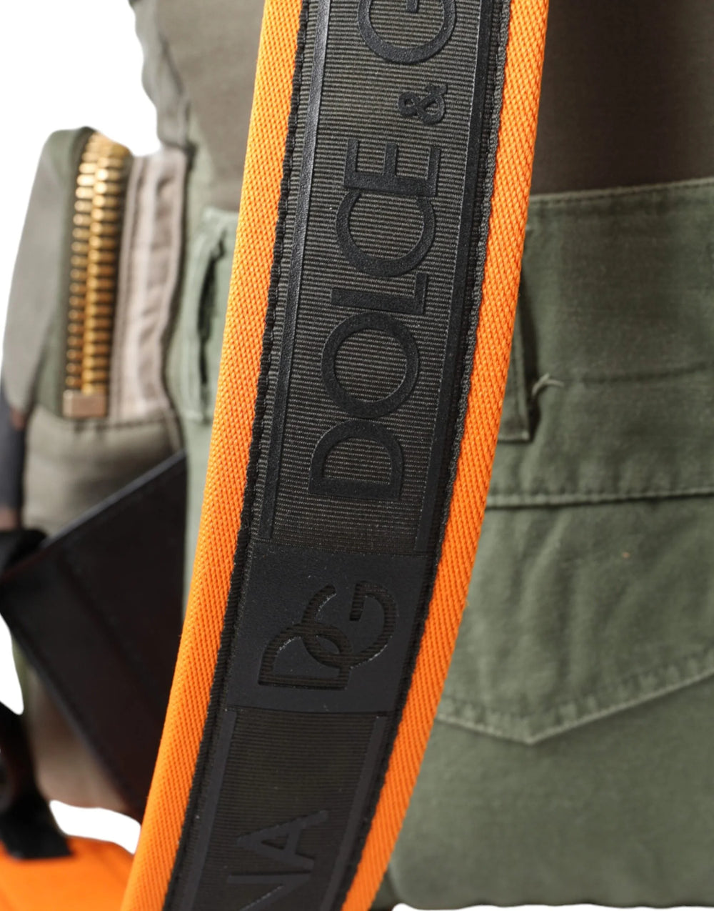 Dolce & Gabbana Military Green Patchwork Rucksack Backpack Bag - Backpacks