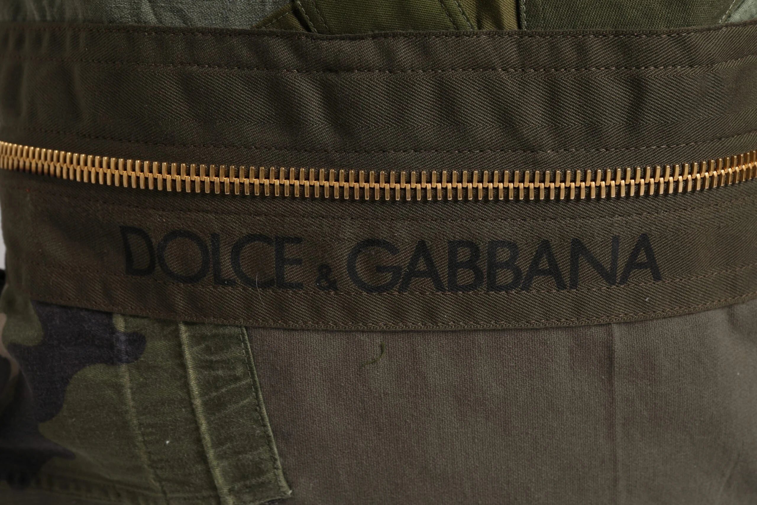 Dolce & Gabbana Military Green Patchwork Rucksack Backpack Bag - Backpacks