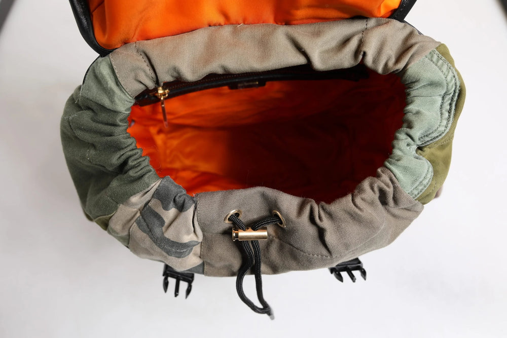 Dolce & Gabbana Military Green Patchwork Rucksack Backpack Bag - Backpacks