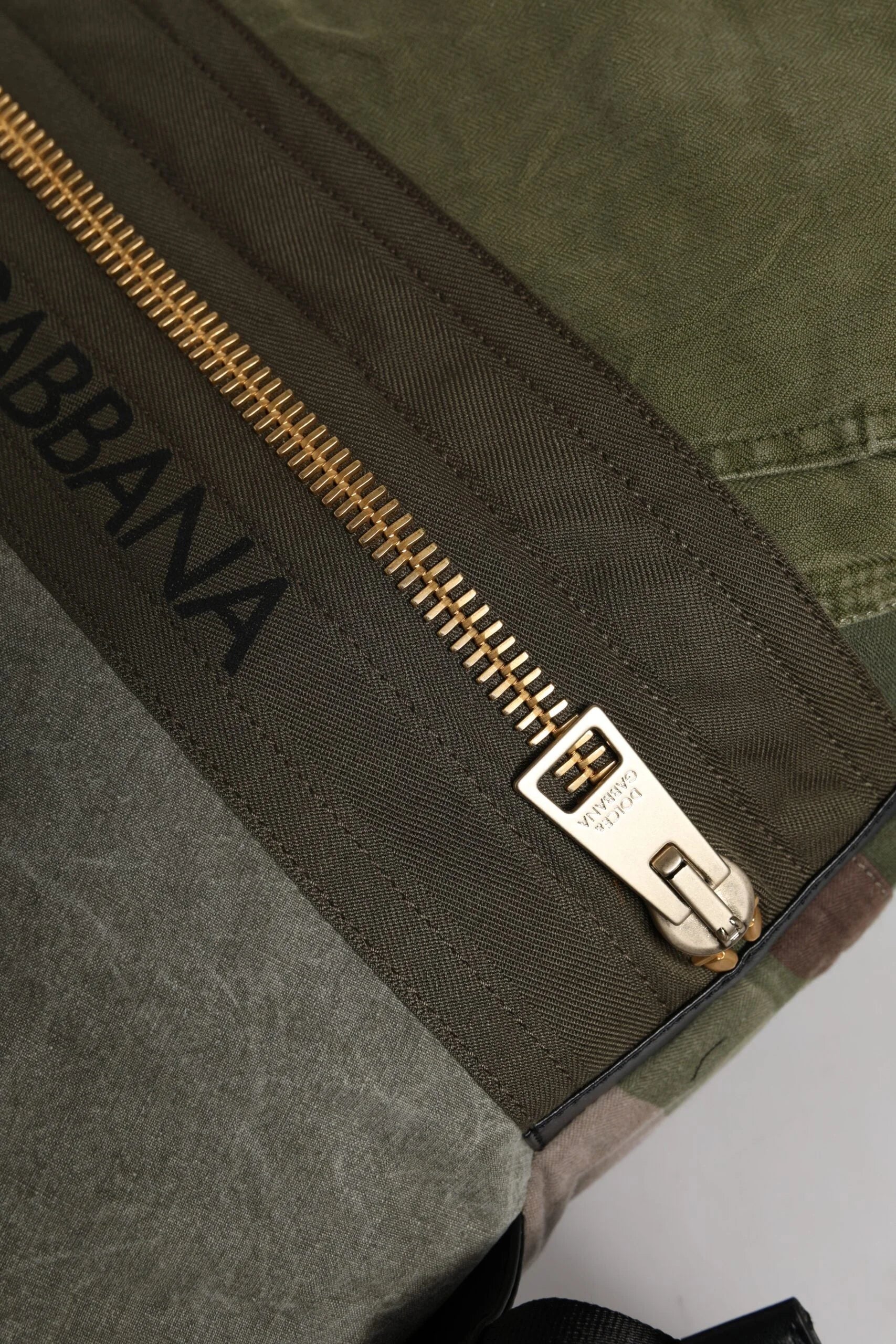 Dolce & Gabbana Military Green Patchwork Rucksack Backpack Bag - Backpacks