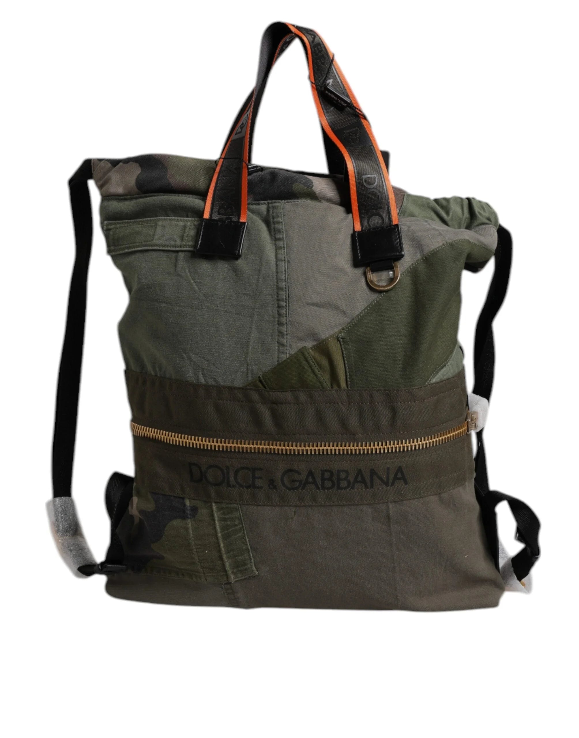 Rucsac Dolce & Gabbana patchwork verde militar