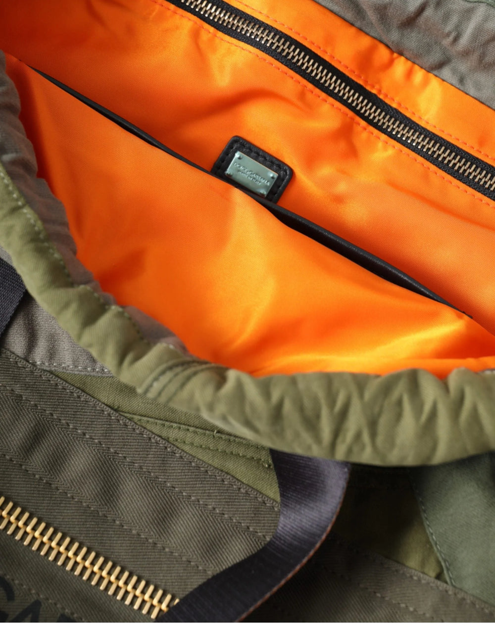 Dolce & Gabbana Military Green Patchwork Rucksack Backpack Bag - Backpacks