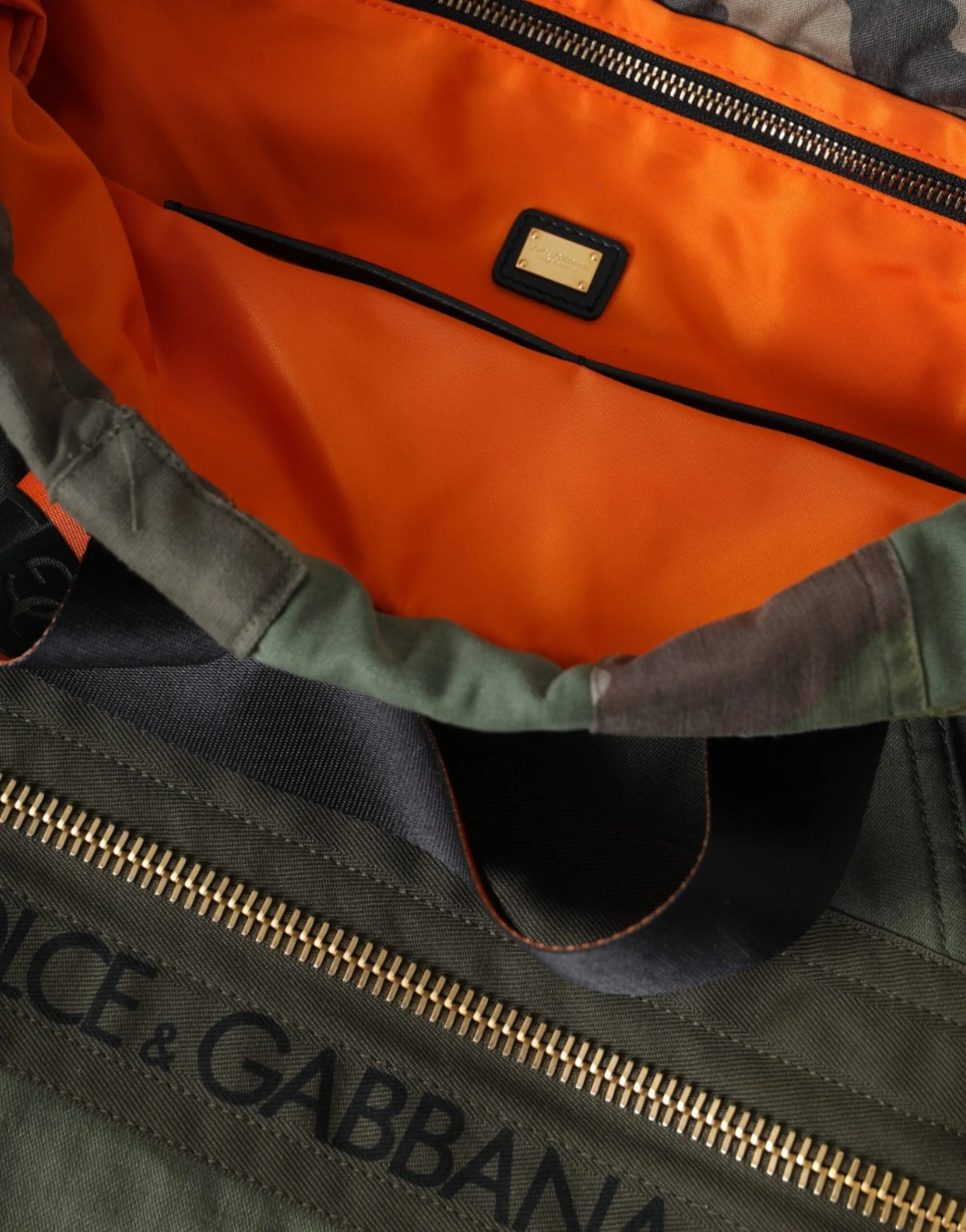 Dolce & Gabbana Military Green Patchwork Rucksack Backpack Bag - Backpacks