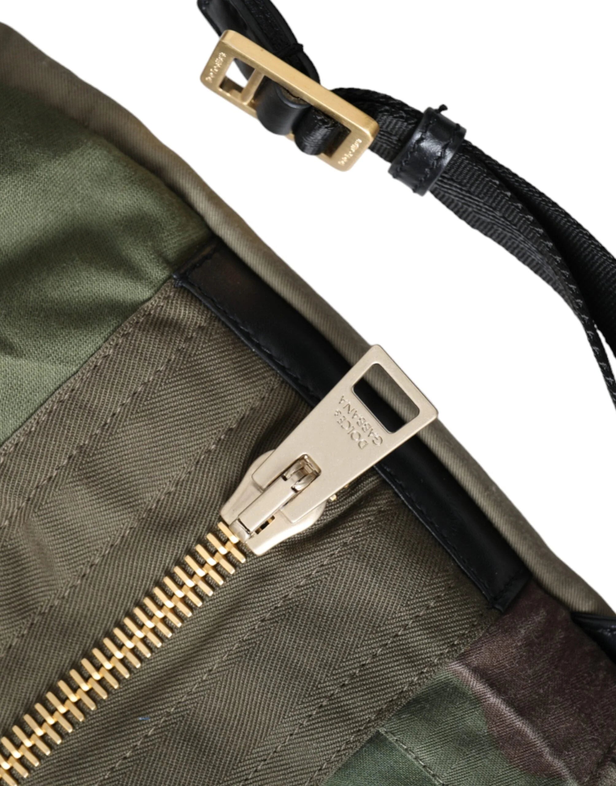 Dolce & Gabbana Military Green Patchwork Rucksack Backpack Bag - Backpacks