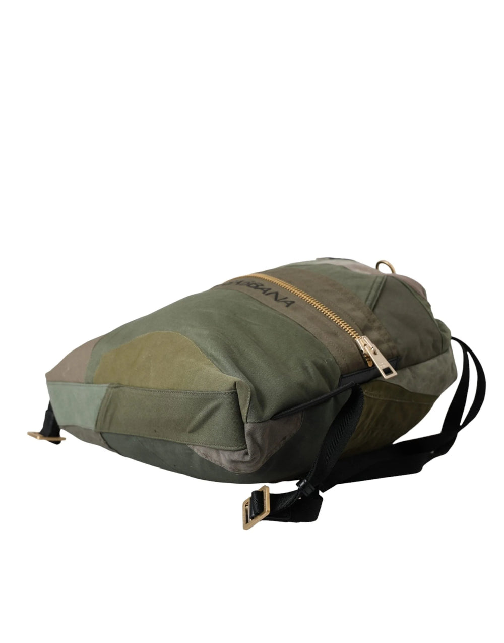 Dolce & Gabbana Military Green Patchwork Rucksack Backpack Bag - Backpacks