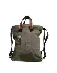 Dolce & Gabbana Military Green Patchwork Rucksack Backpack Borse Men Bag