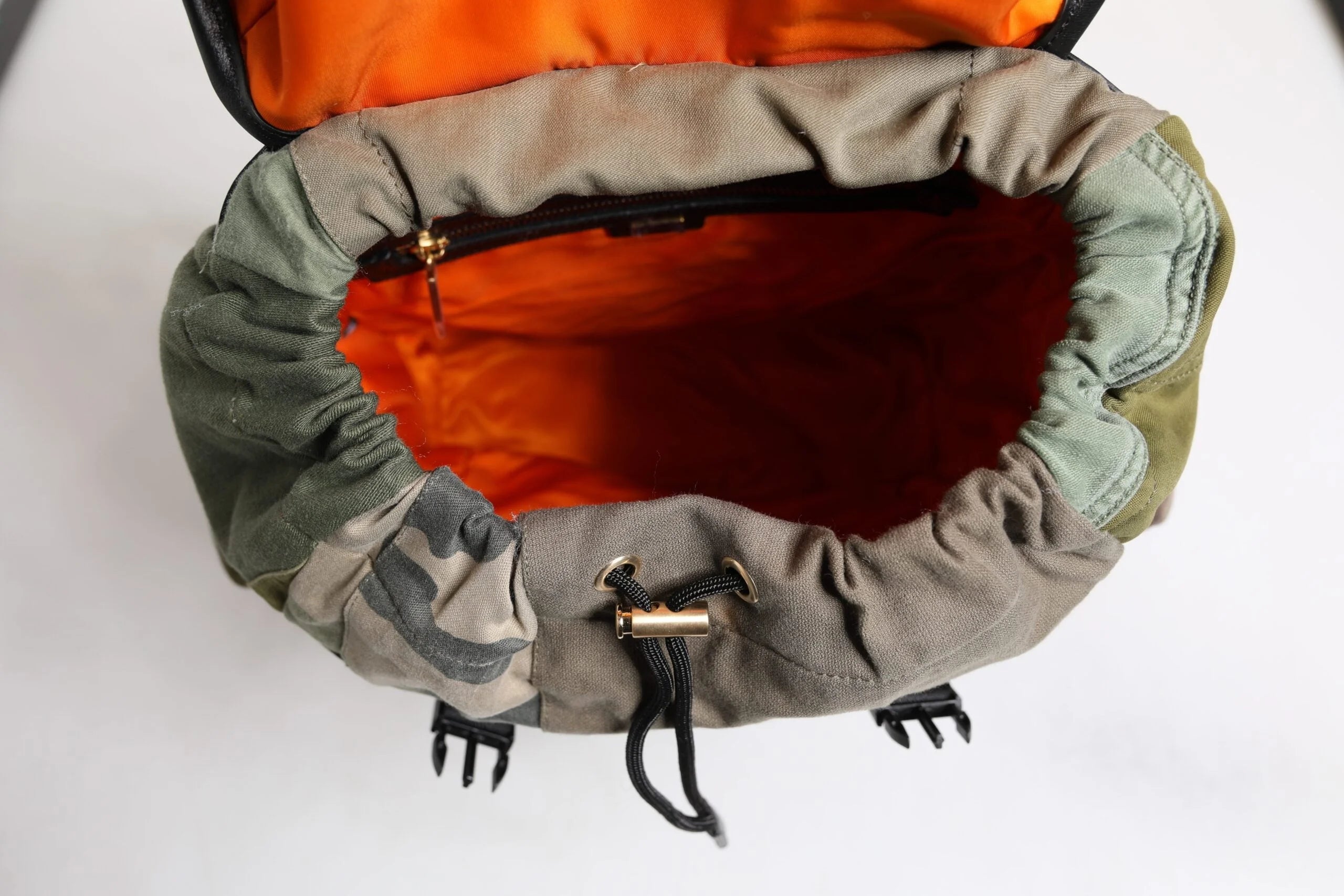 Dolce & Gabbana Military Green Patchwork School Backpack Bag - Backpacks