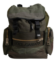 Dolce & Gabbana Military Green Patchwork School Backpack Bag - Backpacks