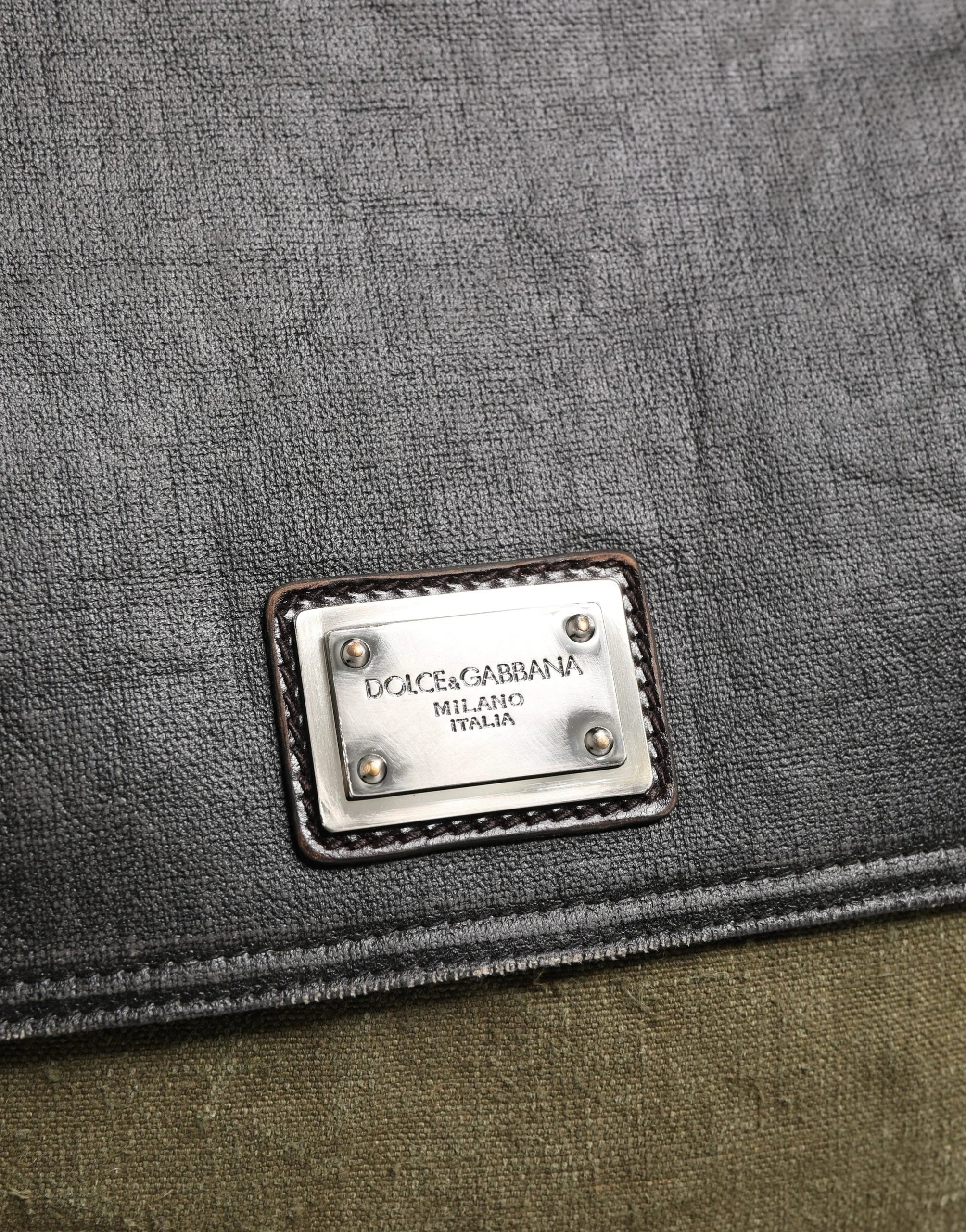 Dolce & Gabbana Military Green Two Tone Messenger Shoulder Borse Men Bag