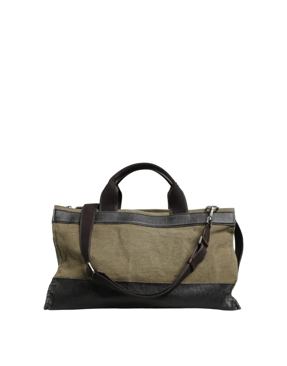 Dolce & Gabbana Στρατιωτικό Πράσινο Δίχρωμη Τσάντα Tote Duffel Shoulder Borse