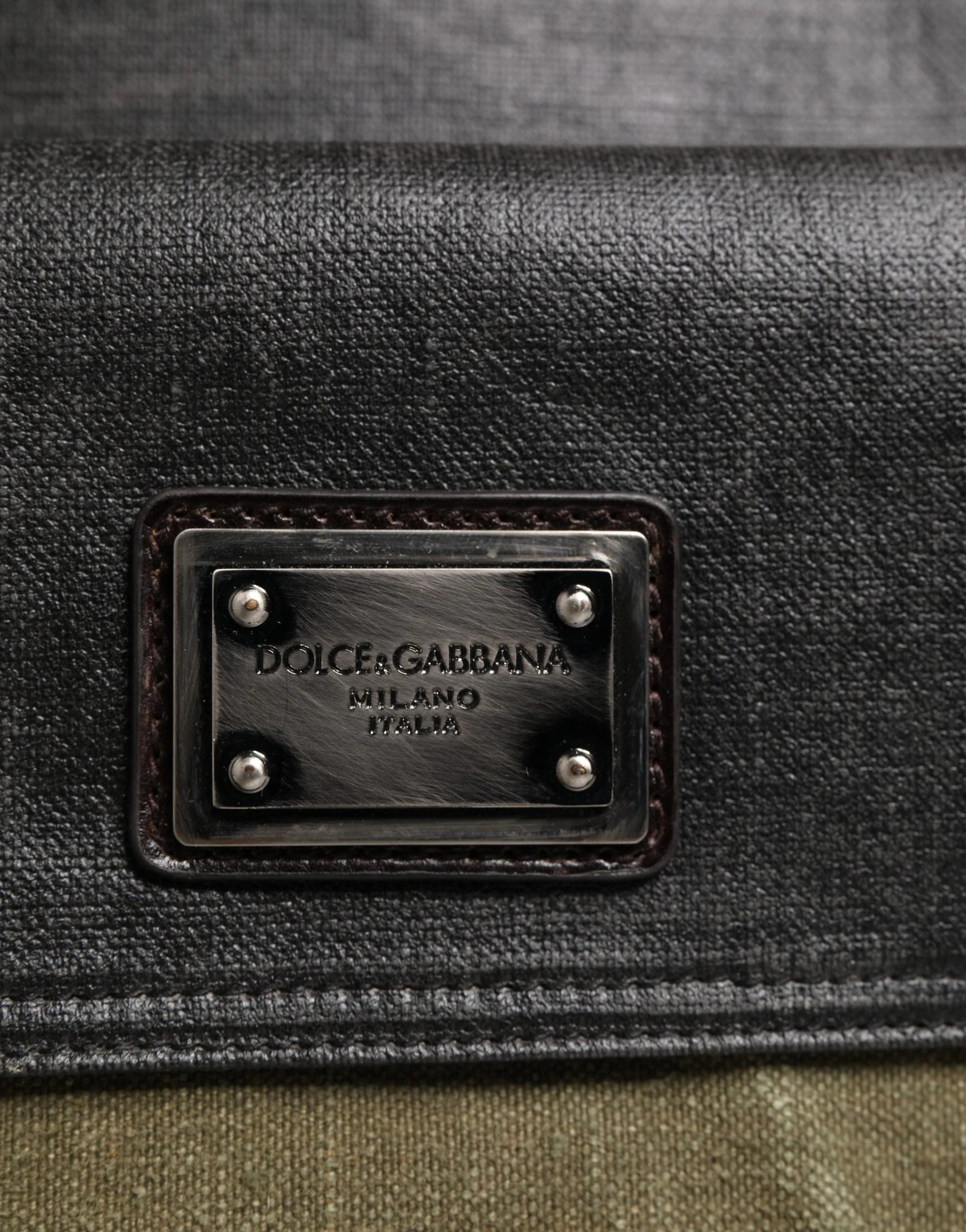 Dolce & Gabbana Στρατιωτικό Πράσινο Δίχρωμη Τσάντα Tote Duffel Shoulder Borse
