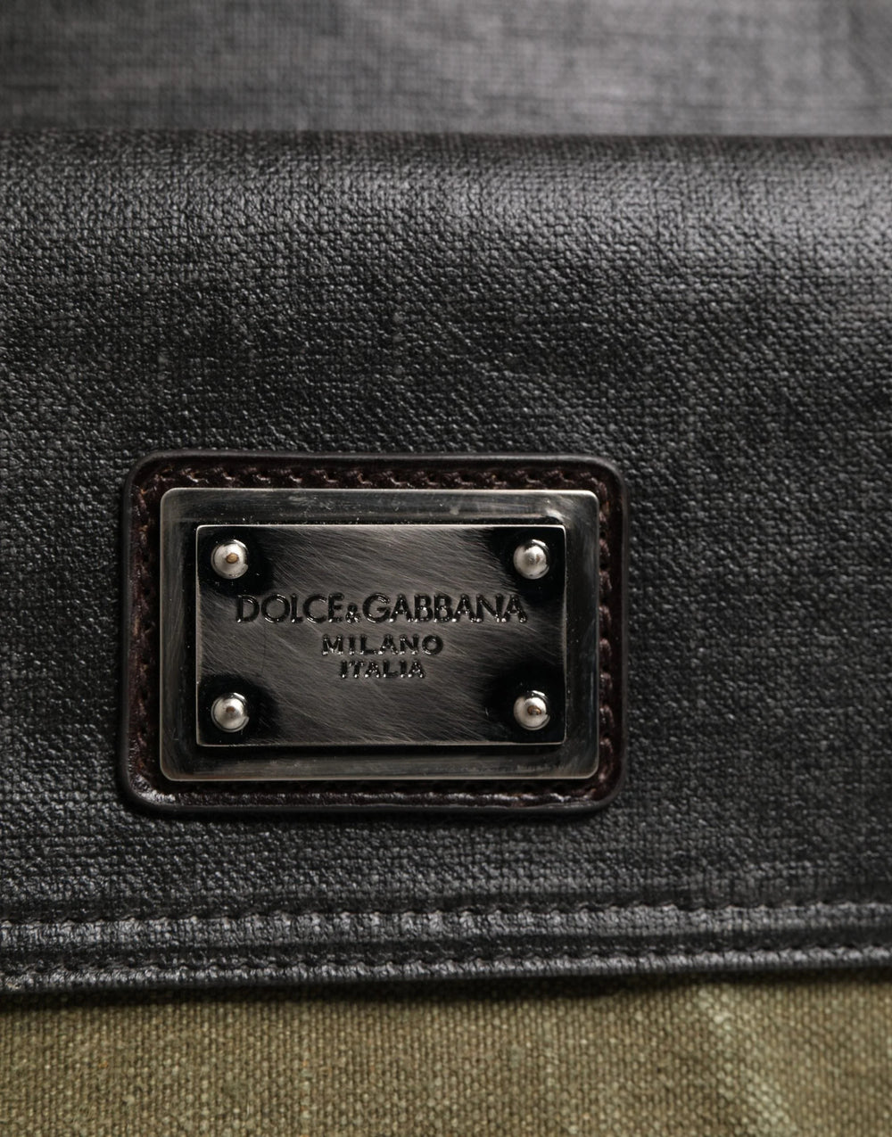Dolce & Gabbana Στρατιωτικό Πράσινο Δίχρωμη Τσάντα Tote Duffel Shoulder Borse