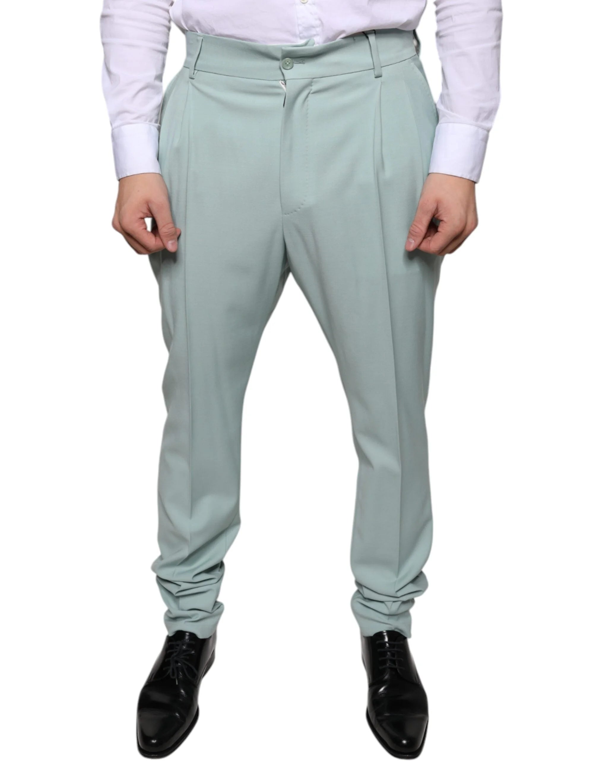 Dolce & Gabbana Mint Green Cotton Dress Pants - IT48 | M - Trousers