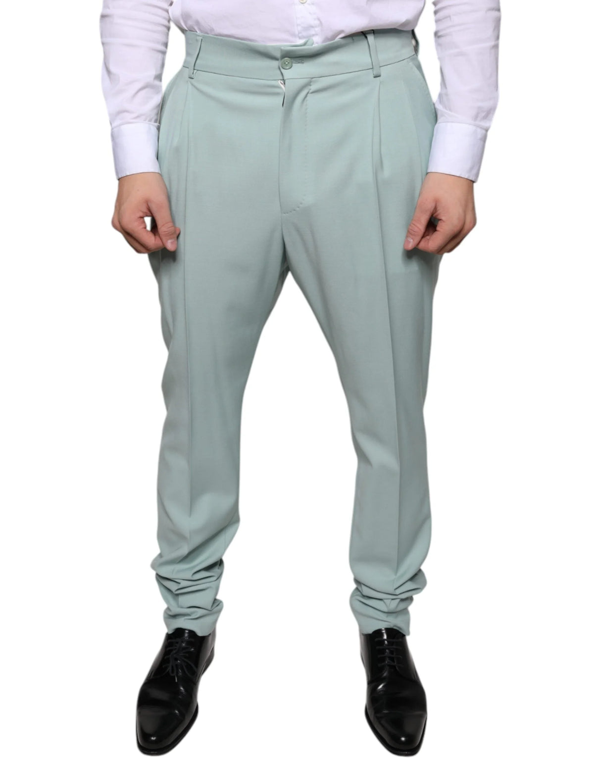 Dolce & Gabbana Mint Green Cotton Dress Pants - IT48 | M - Trousers