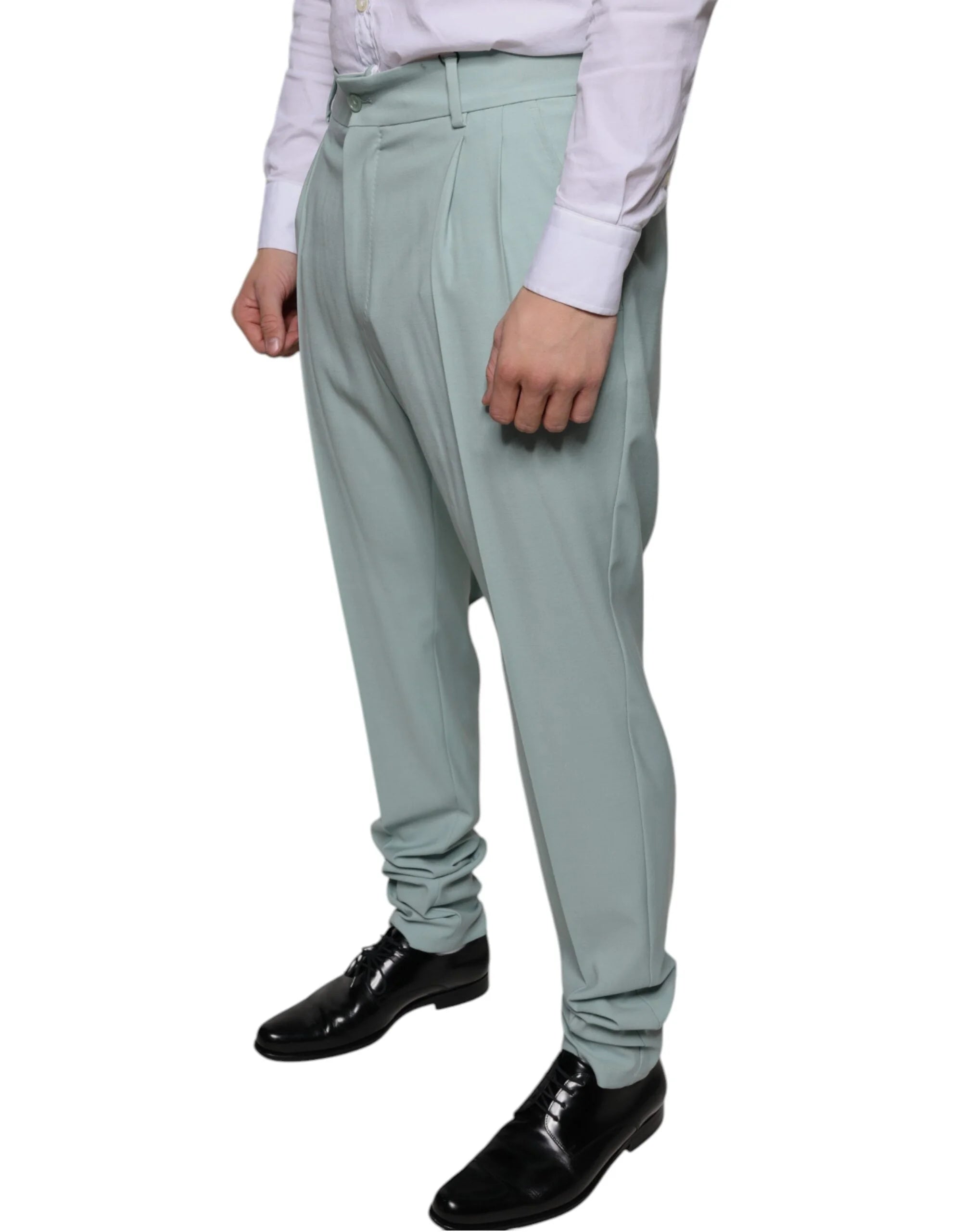 Dolce & Gabbana Mint Green Cotton Dress Pants - IT48 | M - Trousers