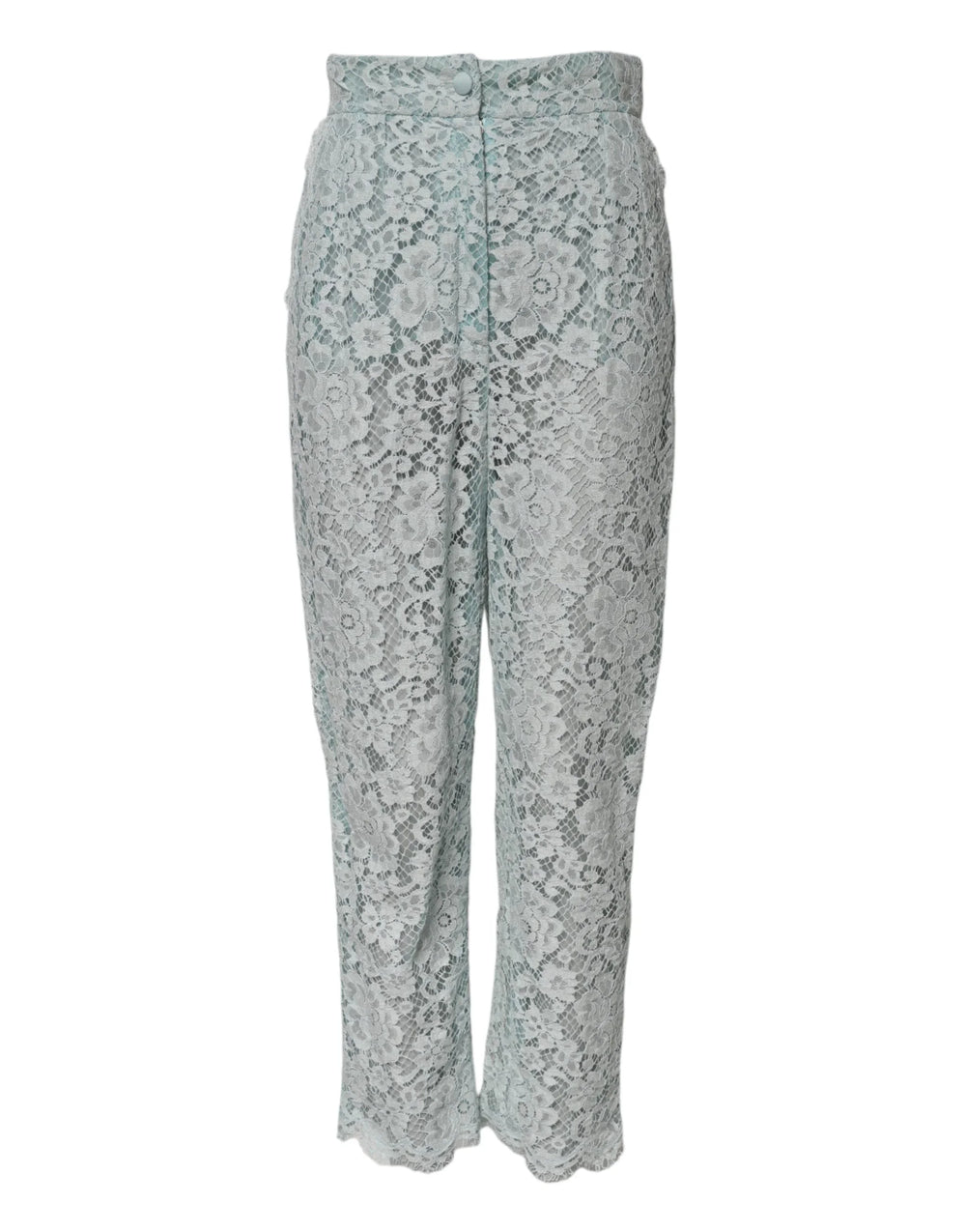 Dolce & Gabbana Mint Green Cotton Floral Lace Trousers Pants - IT40|S - Trousers