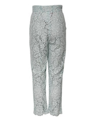 Dolce & Gabbana Mint Green Cotton Floral Lace Trousers Pants - IT40|S - Trousers