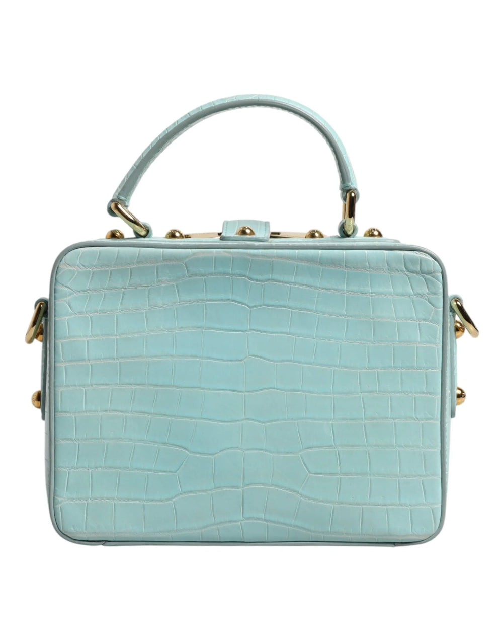 Dolce & Gabbana Mint Green Embossed Leather Padlock Shoulder Bag - Shoulder Bags