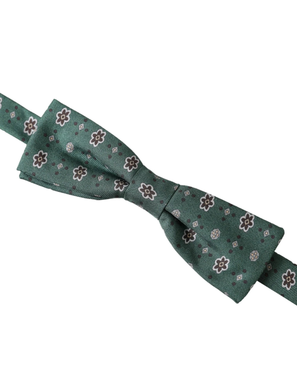 Dolce & Gabbana Mint Green Floral Adjustable Neck Men Bow Tie - Neckties