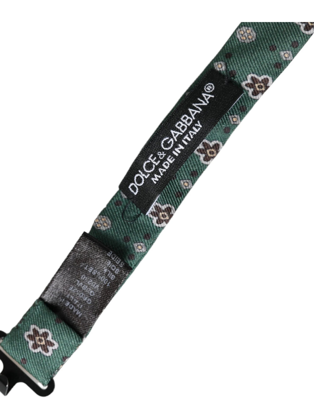 Dolce & Gabbana Mint Green Floral Adjustable Neck Men Bow Tie - Neckties