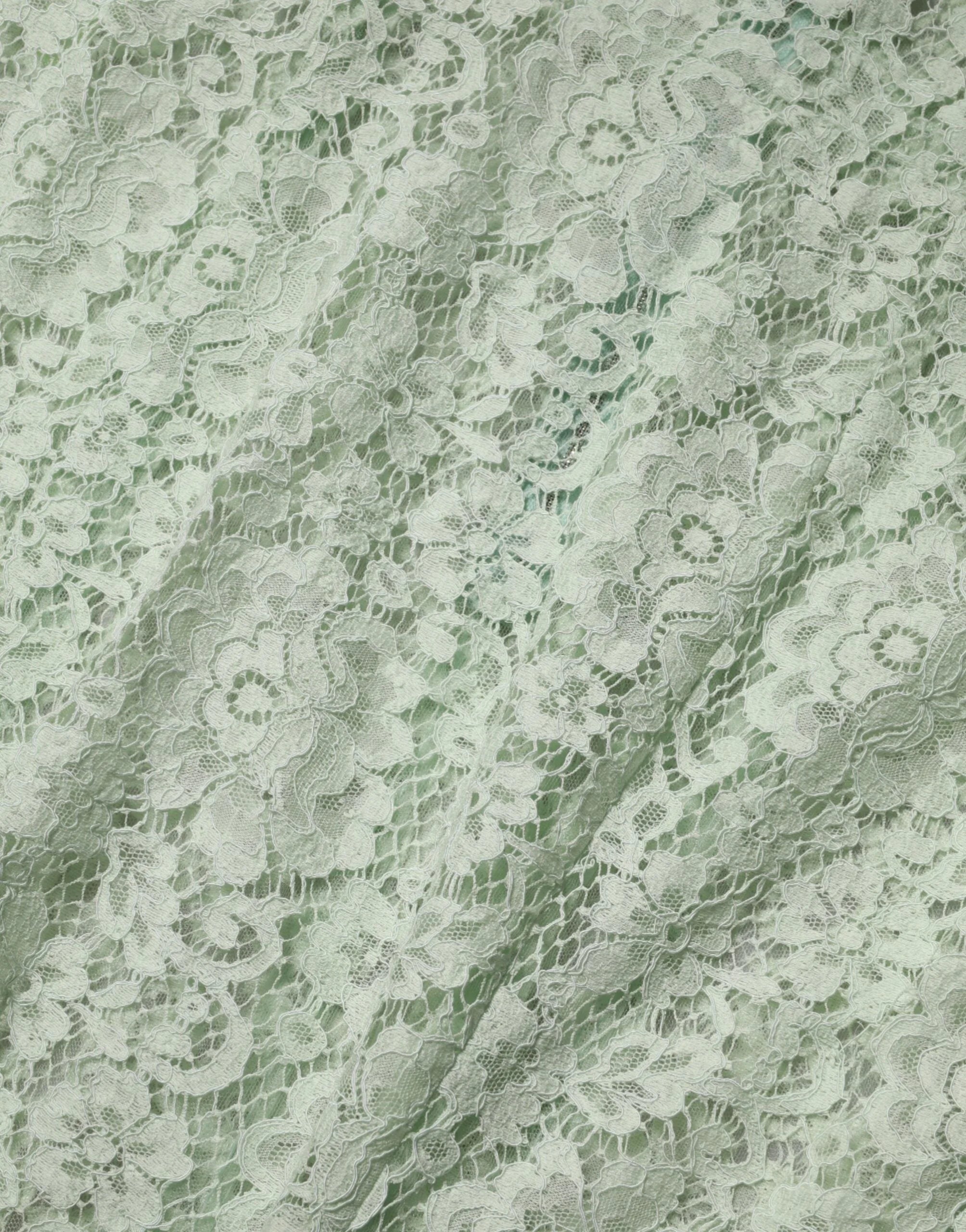 Dolce & Gabbana Mint Green Floral Lace Trim Midi Dress - IT50|3XL - Dresses