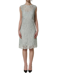 Dolce & Gabbana Mint Green Lace Sleeveless Knee Length Dress - IT42|M