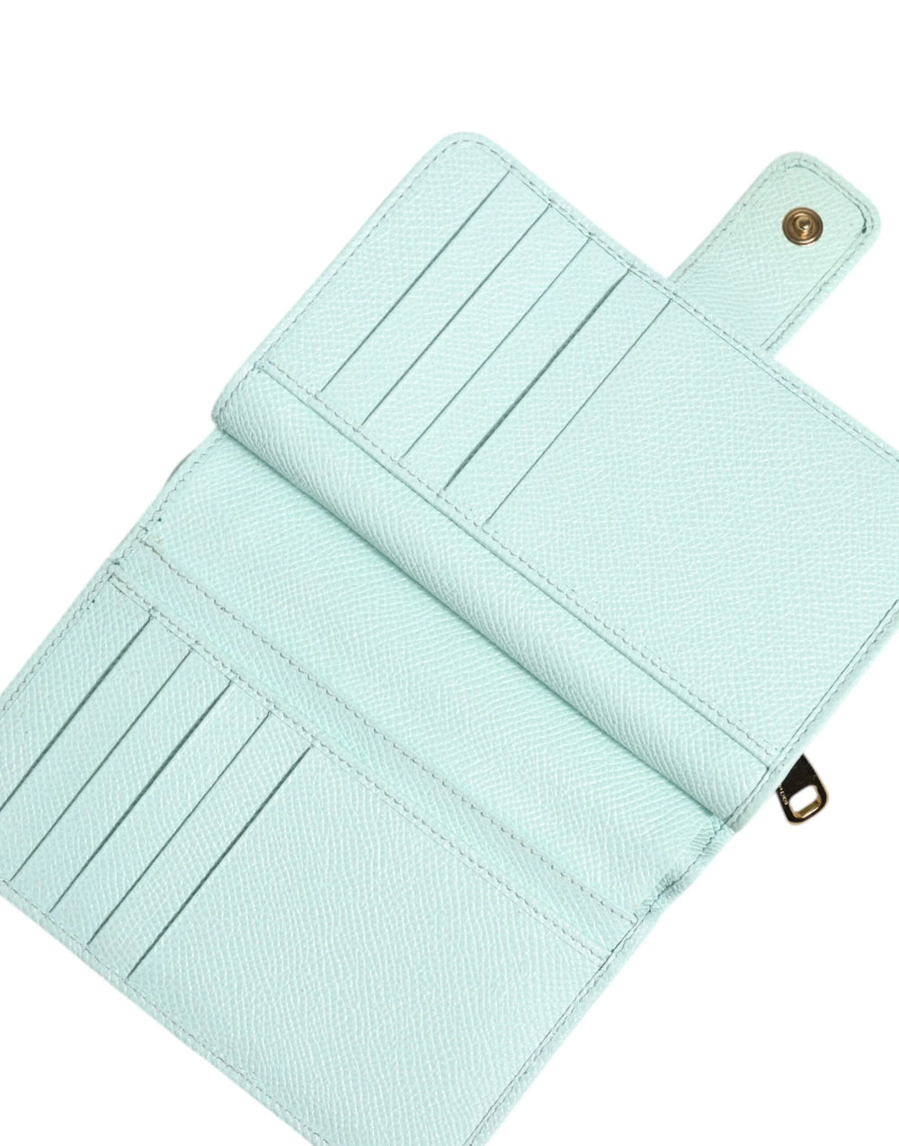 Dolce & Gabbana Mint Green Leather Bifold Continental Clutch Wallet - Wallets