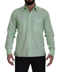 Dolce & Gabbana Mint Green Long Sleeves Button Down Shirt - IT42 | XL - Shirts