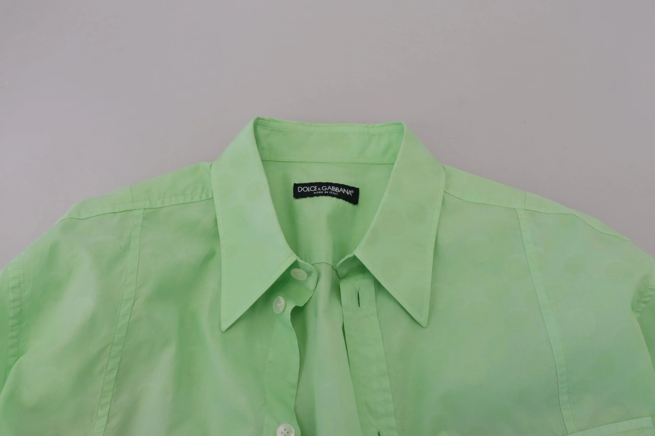 Dolce & Gabbana Mint Green Long Sleeves Button Down Shirt - IT42 | XL - Shirts