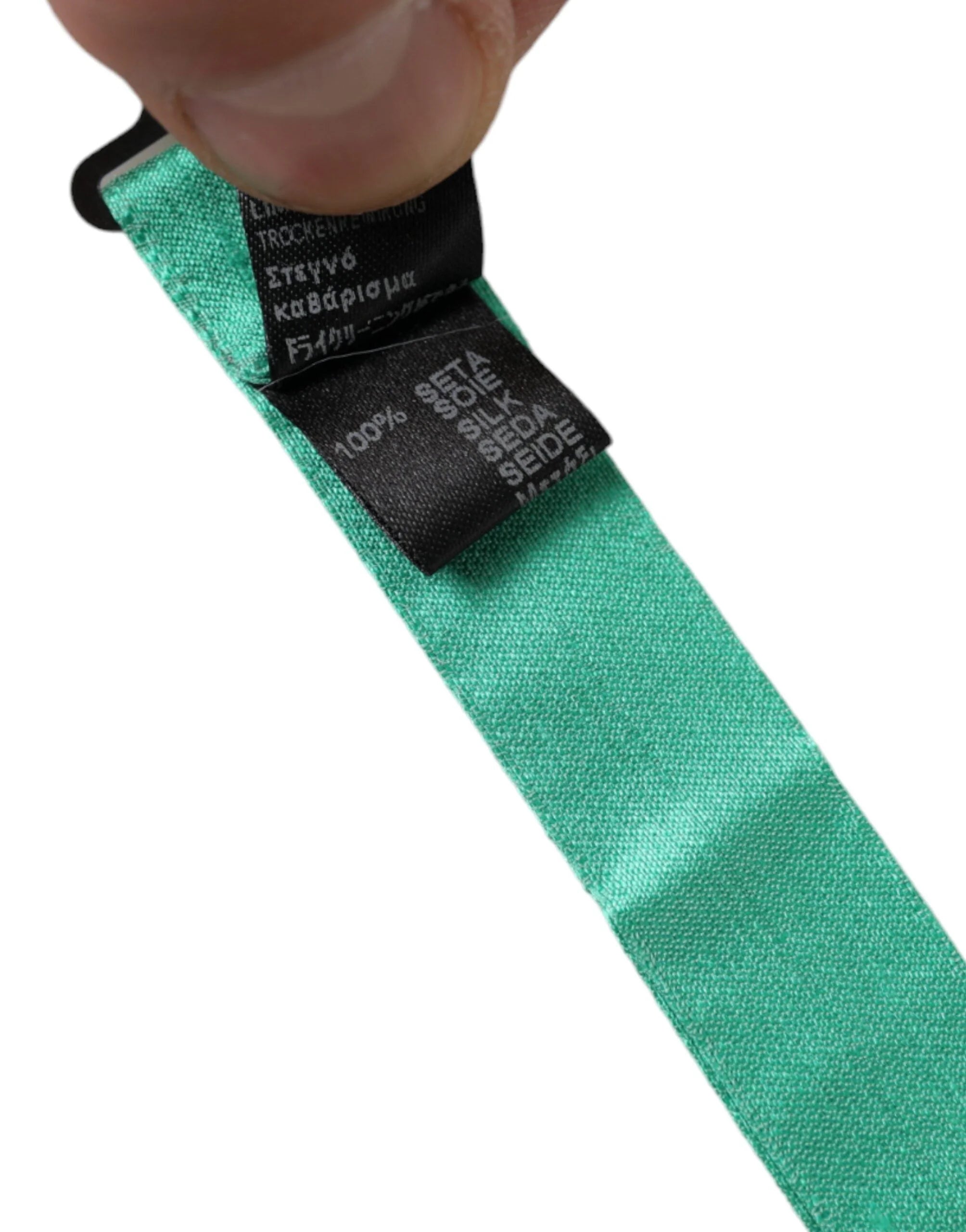 Dolce & Gabbana Mint Green Silk Adjustable Neck Men Bow Tie - Neckties