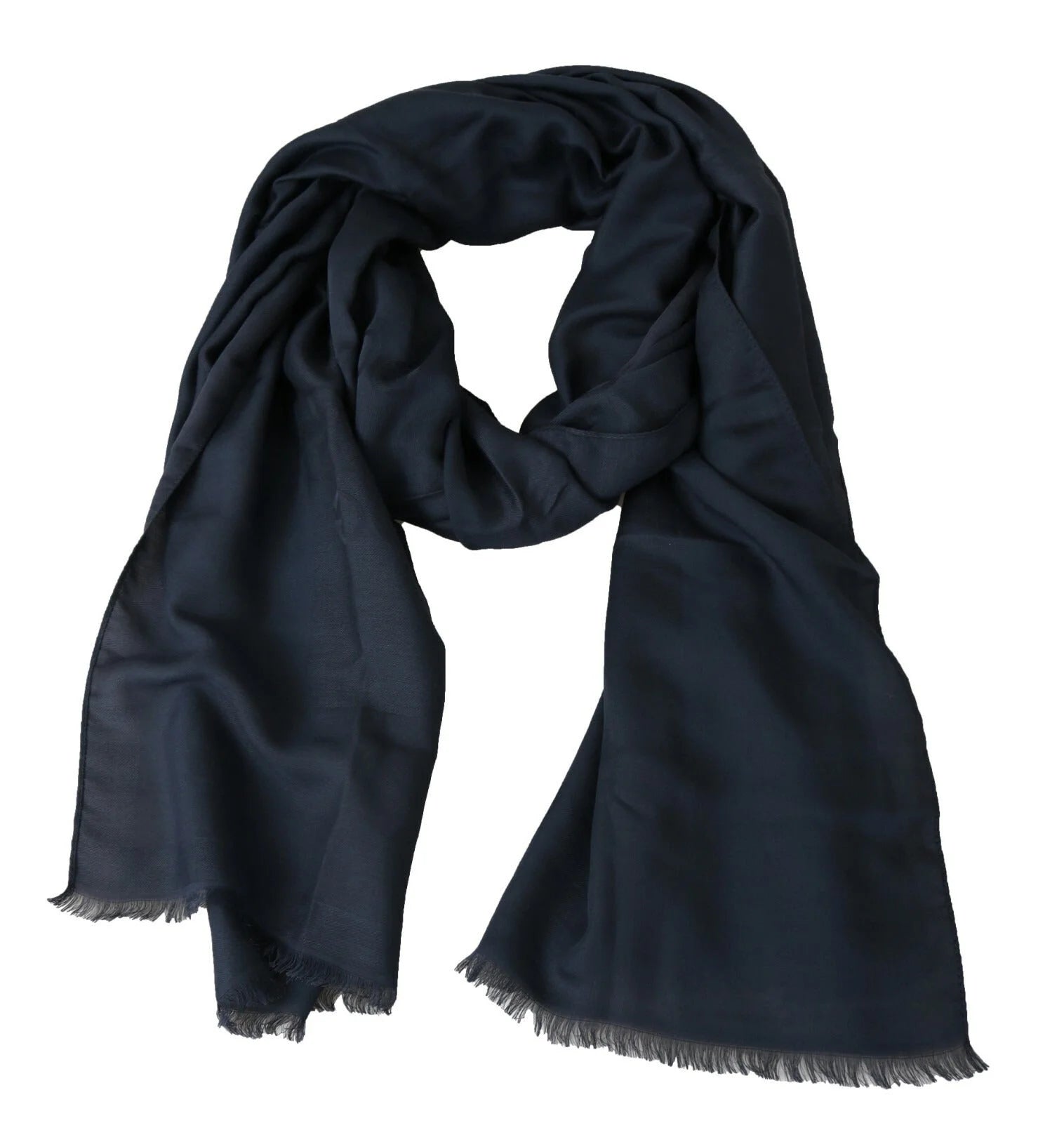 Dolce & Gabbana Modal Navy Blue Neck Wrap Men Shawl Scarf