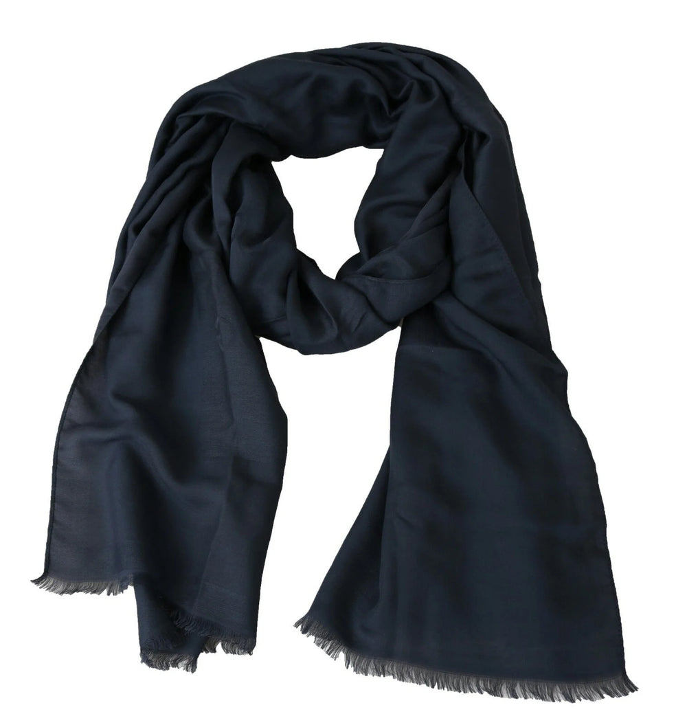 Dolce & Gabbana Modal Navy Blue Neck Wrap Men Shawl Scarf