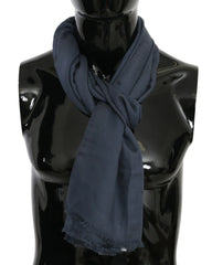 Dolce & Gabbana Modal Navy Blue Neck Wrap Men Shawl Scarf