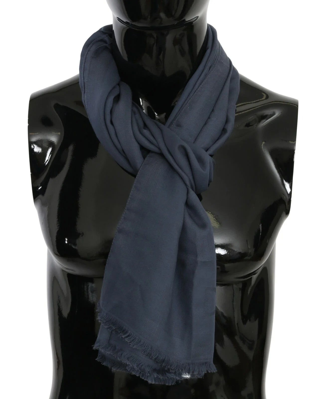 Dolce & Gabbana Modal Navy Blue Neck Wrap Men Shawl Scarf