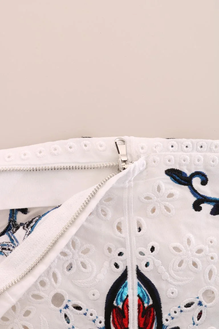 Dolce & Gabbana Mulicolor Majolica Cutout Capri Pants - Trousers