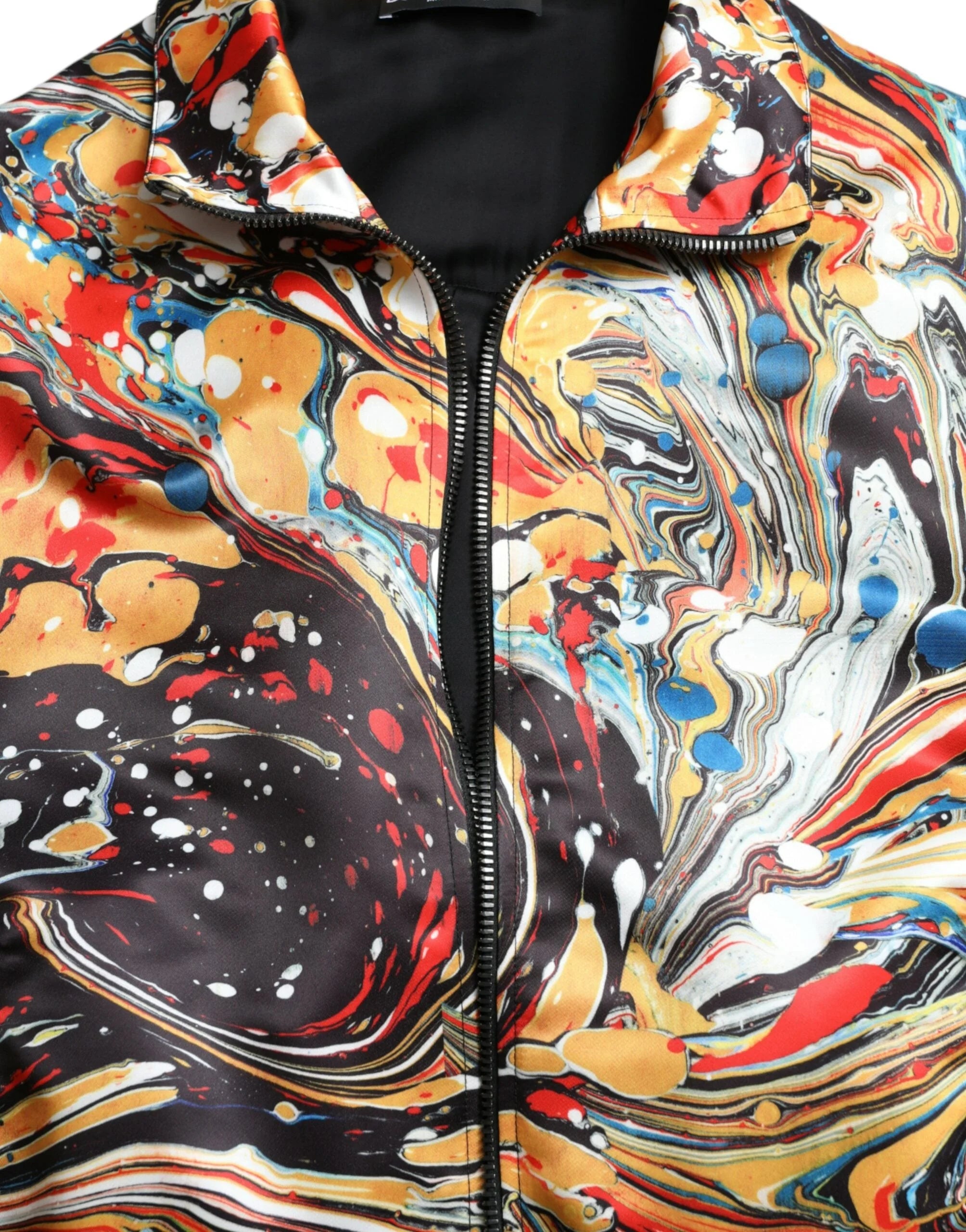 Dolce & Gabbana Multicolor Abstract Polyester Bomber Jacket - IT50 | L - Bomber Jackets