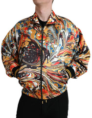 Dolce & Gabbana Multicolor Abstract Polyester Bomber Jacket - IT50 | L - Bomber Jackets
