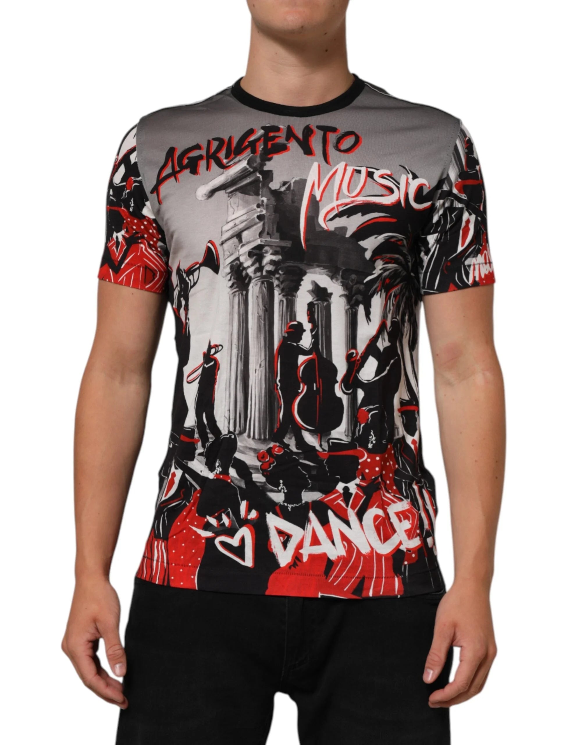 Dolce & Gabbana Multicolor Agrigento Dance Jazz Music Print T-shirt - T-Shirts
