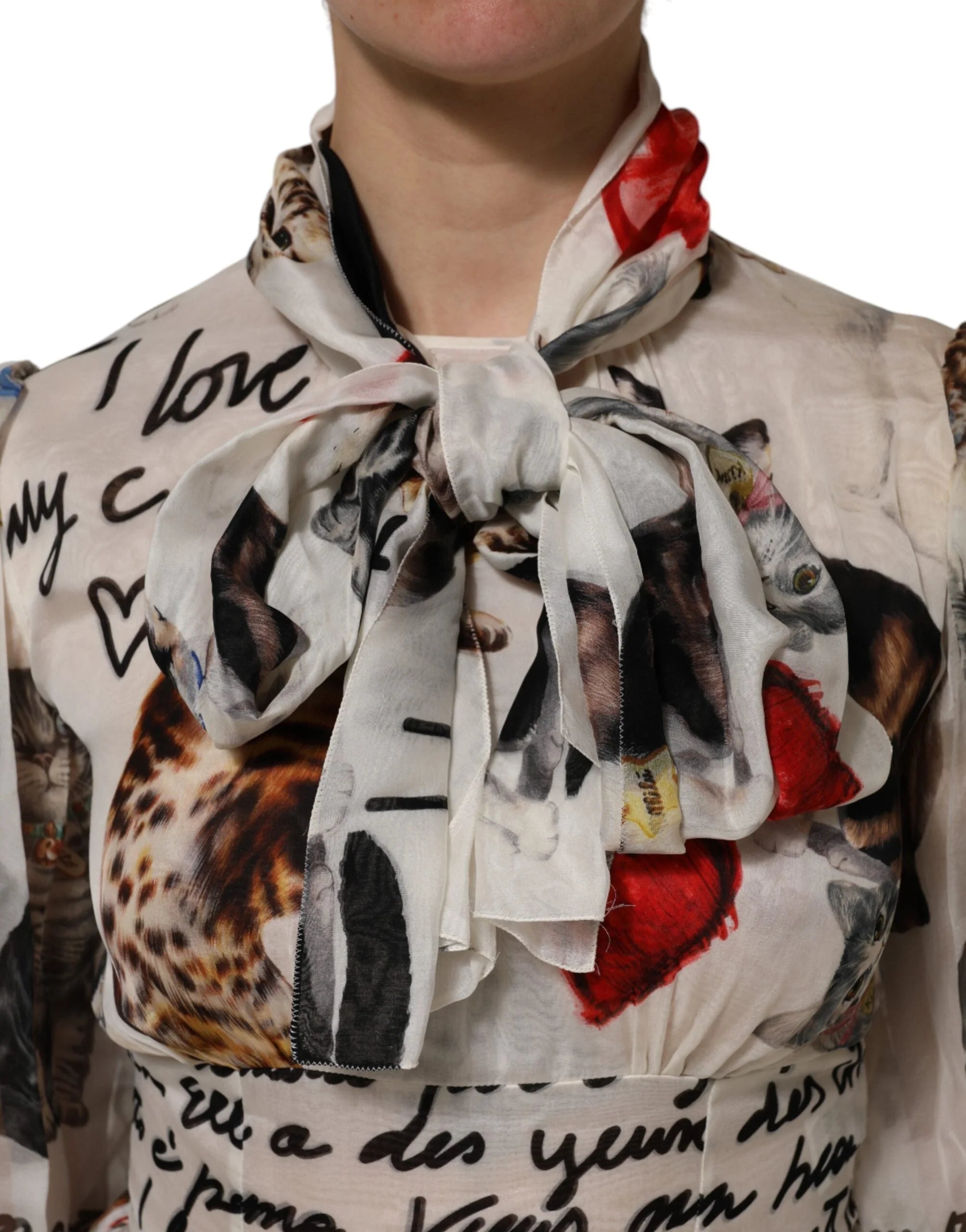 Dolce & Gabbana Multicolor Animal Print Silk Ascot Maxi Dress - IT40|S