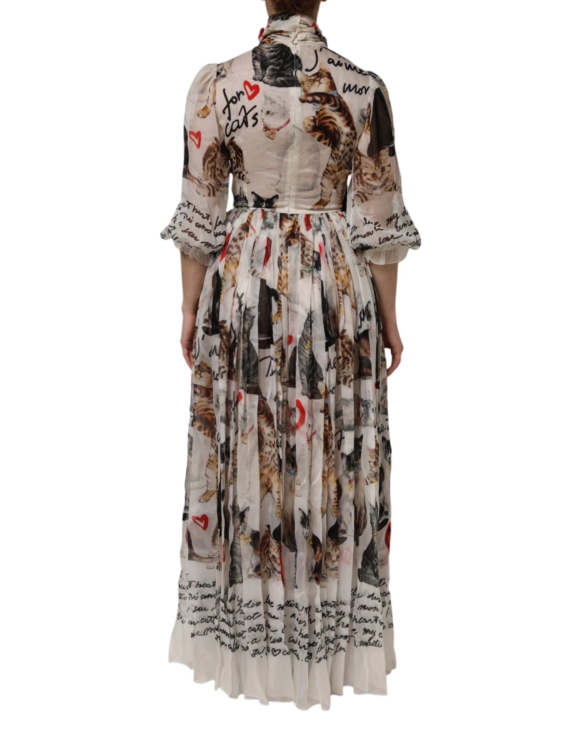 Dolce & Gabbana Multicolor Animal Print Silk Ascot Maxi Dress - IT40|S - Dresses